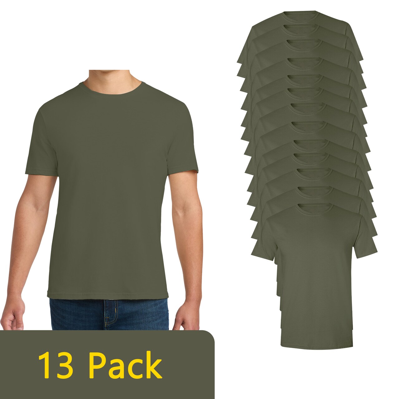 Gildan Men's Softstyle Short Sleeve Blank T-Shirt for DIY Printing & Craft Projects, Military Green